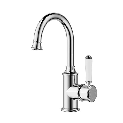 Clasico Chrome Sink Basin Wall Mixer Ceramic Handle Spout Classical Tap Faucet - Picture 6 of 19