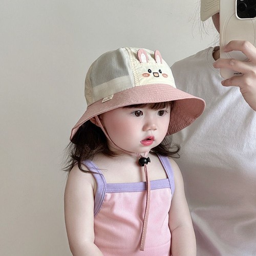 Summer Baby Sun Hat Korean Style Quick-dry Boys Girls Bucket Cap Mesh Anti UV✨ - Picture 5 of 12