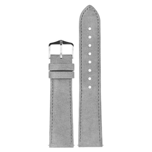 Hirsch Osiris Nubuk grey calf leather watch strap, 20 mm, 03433030-2-20 - Picture 2 of 3