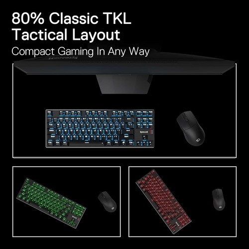 Redragon K660 (K556 TKL) RGB Wired Gaming Keyboard, 80% 87 Keys Mechanical Keybo - Picture 5 of 9
