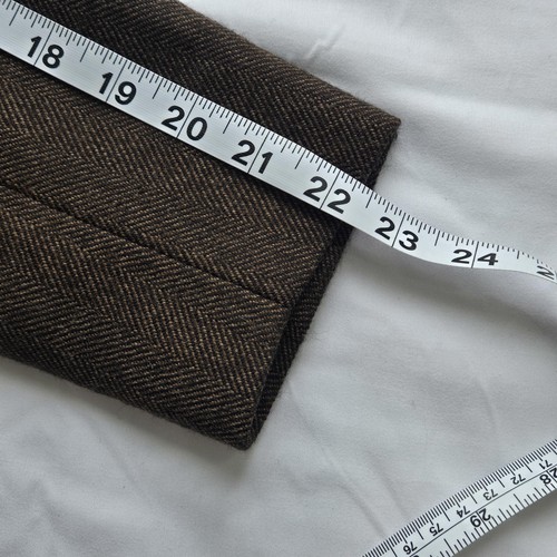 Max Mara White Label Italy 100% Lana Wool Brown Herringbone Blazer Size 6 See  - Picture 15 of 15