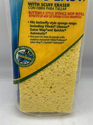 O CEDAR BIG EASY W/ SCUFF ERASER BUTTERFLY STYLE SPONGE MOP REFILL - Picture 3 of 7