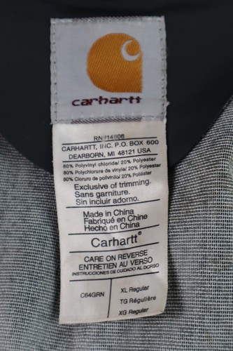 CARHARTT C64 Men’s XL GRN Green PVC Raincoat DISTRESSED - Picture 3 of 5