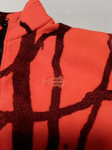 Mens XL Fleece Full Length Fleece Hunting Vest Orange Camo zippered by Huntworth - Picture 4 of 12