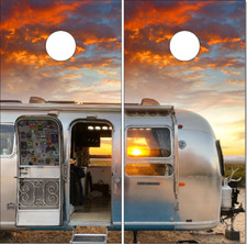 Airstream 2 LAMINATED Cornhole Wrap Bag Toss Skin Decal Sticker
