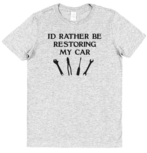 Rather be Restoring My Car T-Shirt Gift for Mechanic Restorer Husband Grandad - Picture 4 of 5