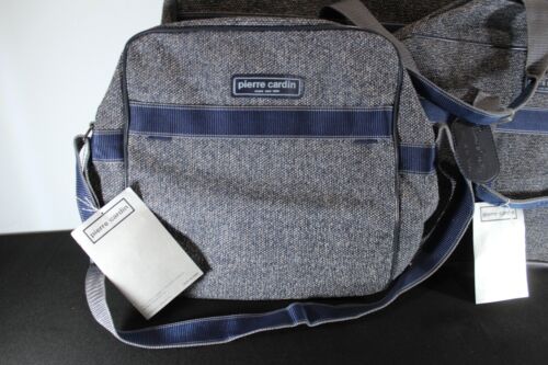 Vintage 1998 Pierre Cardin by Henry Rosenfeld Tweed Luggage 3 Pc Set Navy Blue - Picture 2 of 16