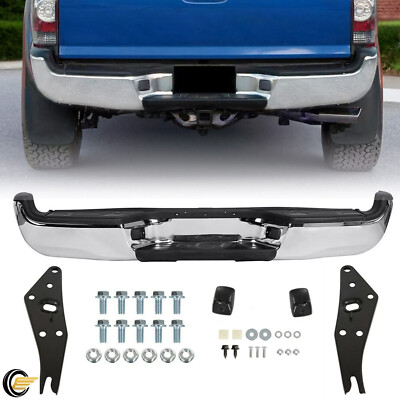 #ad NEW Steel Complete Chrome Rear Step Bumper Assembly For 2005 2015 Tacoma Pickup $175.99