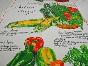 Vintage Teatowel /'A Billy of Tea/' Linen//cotton blend by Ross Aust Brand New
