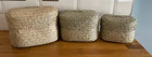 Stone the Crows Wicker Storage Basket Set of 3 Natural Sea Grass Oval Shape