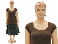 Plus Size Female Adult Fiberglass Fleshtone Mannequin with Face and Molded Hair