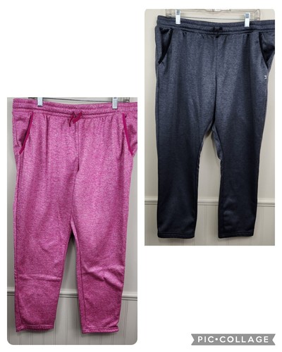 XERSION Big Girls 2XL 20.5 Pink Charcoal Fleece Lined Activewear Sweatpants NEW