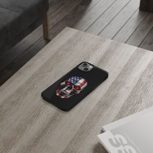 Für iPhone 16 Pro Max, 15, 14, 13-11, Slim Handyhülle, American Skull Flag Cover - Bild 27 von 83