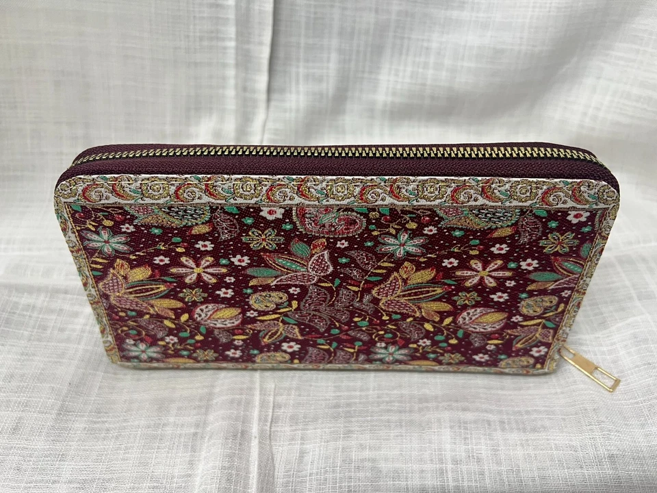 Cartera de diseño de alfombra vintage - Bolso de mano boho verde azulado bordado hecho a mano Foto 4 de 4