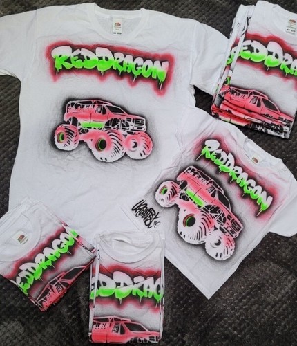 Monster Truck Airbrushed Kids T shirt 3-4 Years - Picture 5 of 5