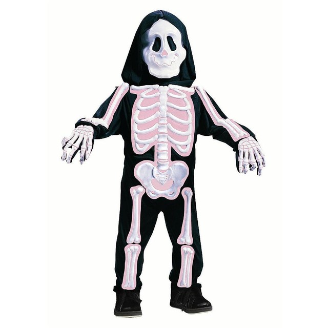 new toddler girls skele bones child 3d pink skeleton halloween costume s 3t 4t