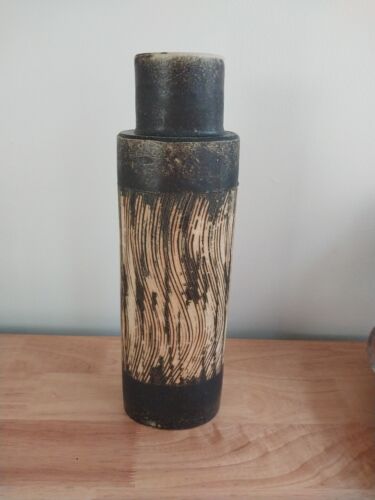 Vintage Brutalist Double Mouthed Glazed Stoneware Ikebana Vase, Signed With Chop - Picture 6 of 15