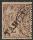 TAHITI, YVERT 8, USED, SIGNED KOEHLER, VERY FINE QUALITY, EXTREMELY SCARCE !!