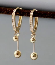 2Ct Round simulated Diamond Hoop Earrings Christmas Gift Women 14K Gold Plated