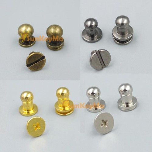 Head Button Stud Screwback Leather Screw brass 4mm 5mm 6mm 8mm 9mm 10mm 12mm eBay