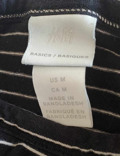 H&M Sweater Girls 16/18 Black White Striped Long Sleeve Ribbed Sweater Lot - Picture 3 of 3