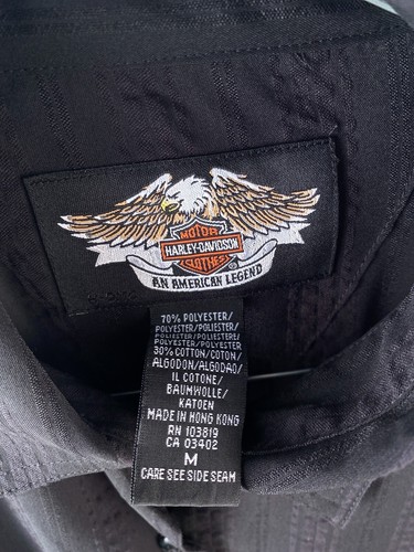 Harley Davidson Women's Button up Long Sleeve Sheer Shirt Logo Black Size Medium - Picture 17 of 24