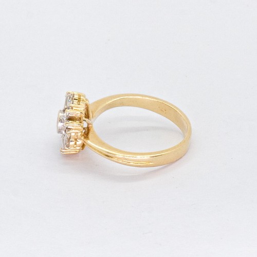 14ct 14K Yellow Gold Diamond Cluster Ladies Ring TDW 0.60ct. Brand New - Picture 3 of 7