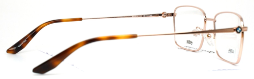 BMW BW5012 028 Shiny Rose Gold Mens Rectangle Full Rim Eyeglasses 56-17-150 B:37 - Picture 5 of 14