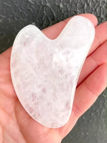 Pietra Naturale Cristallo Raschietto Gua Sha Strumento Massaggio Viso Corpo Gemma - Foto 7 di 31