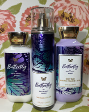 Bath  Body Works Butterfly Fine Mist  Body Wash  Nourishing Body Lotion Set  