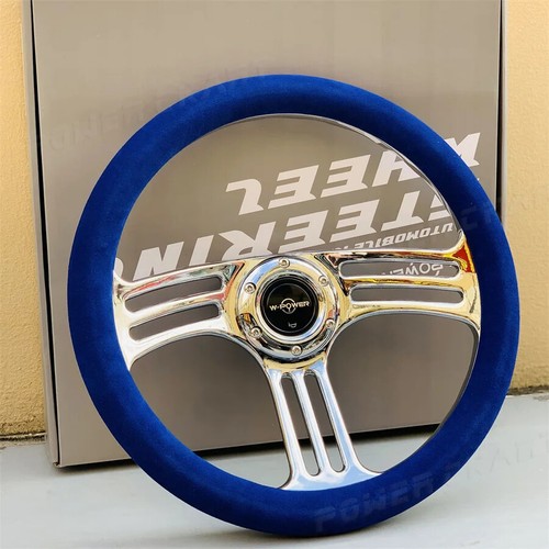 350mm 14 Inch Car Steering Wheel Suede Leather Drift Racing Game Steering Wheel - Picture 9 of 12
