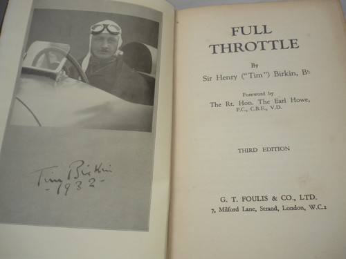 Full Throttle - Sir Henry (Tim) Birkin - Illustrated 1933 - Motor Racing HB - Bild 3 von 14