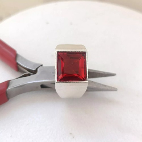 Garnet Gems 925 Sterling Silver Beautiful Square Men's Gift Ring Jewelry - Picture 3 of 4