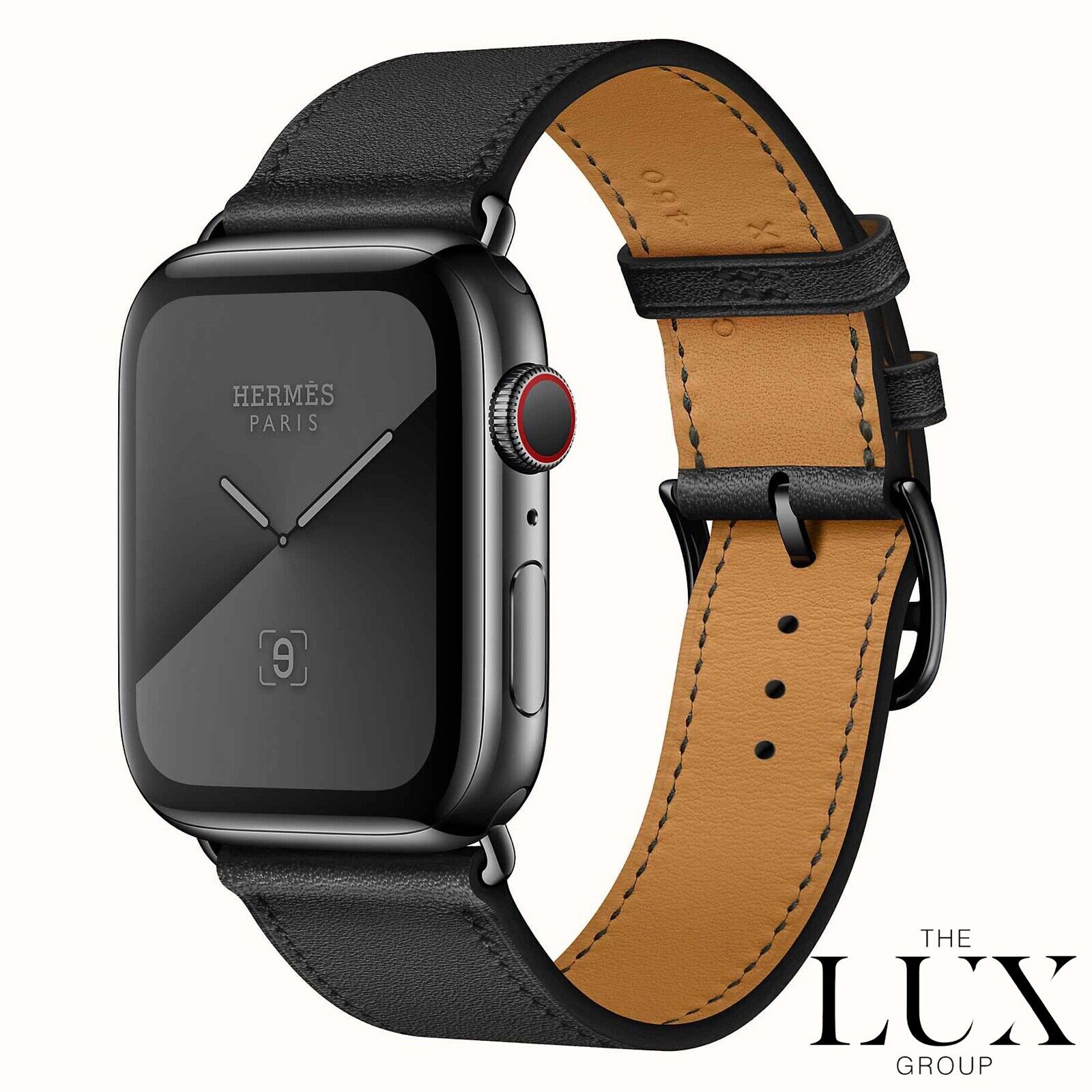 Apple Watch Series 5 Hermes 44mm Space Black, Noir Leather Band