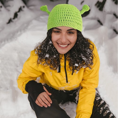 Shrek Hats with Ears, Adult Cosplay Prop Halloween Cosplay Green Beanie Hat Gift - Picture 17 of 27
