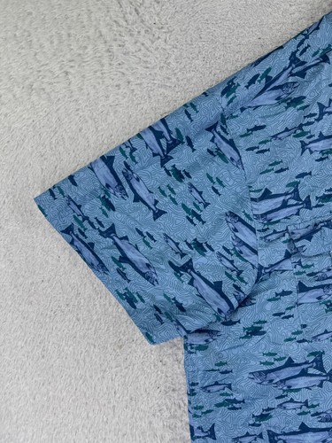 Great Northwest Shirt Adult Extra Large Blue Fish Salmon All Over Print Poly - Picture 3 of 14