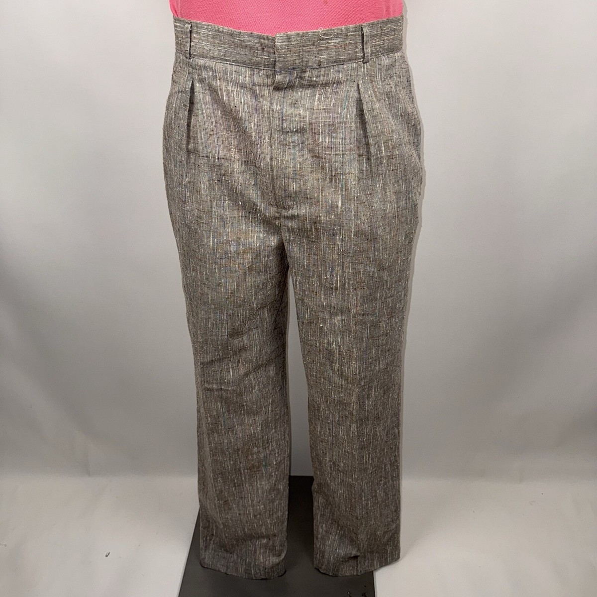 Vintage 1980s Mens Pants 32 32 Miami Vice New Wave Wool Silk