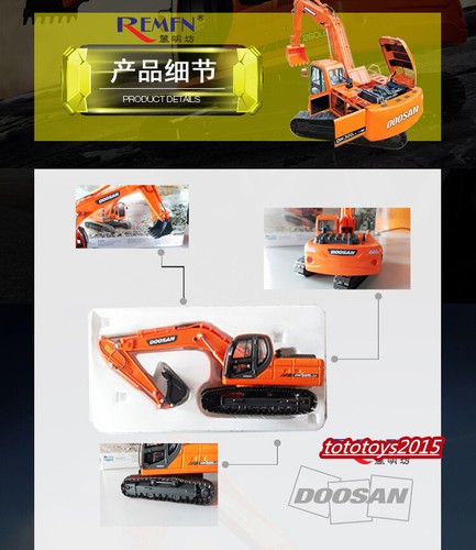DOOSAN 1/40 Scale Excavator DX225LCA Diecast Construction Truck Vehicle Toy - Picture 11 of 18