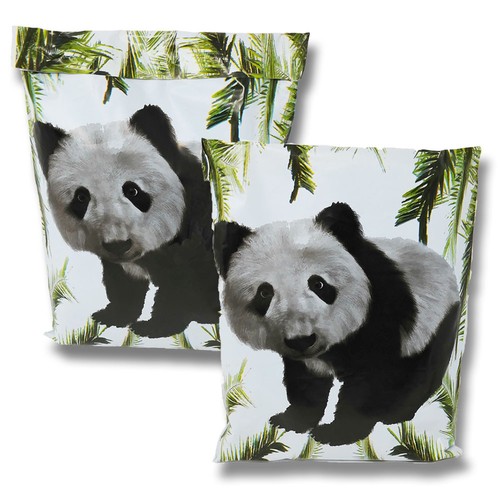 10x13 Panda Bär & Bienen Kombi Poly Versandtaschen, schwarz, weiß, gelb Versandtaschen - Bild 11 von 12
