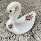 Vintage Athena Rose Rhapsody Vanity Bathroom Swan Soap Dish Towel Holder