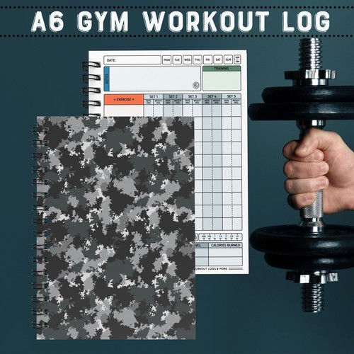 Libro de registro de entrenamiento, diario de gimnasio A6, ejercicio, cardio/entrenamiento con pesas/diario de levantamiento - Imagen 19 de 22