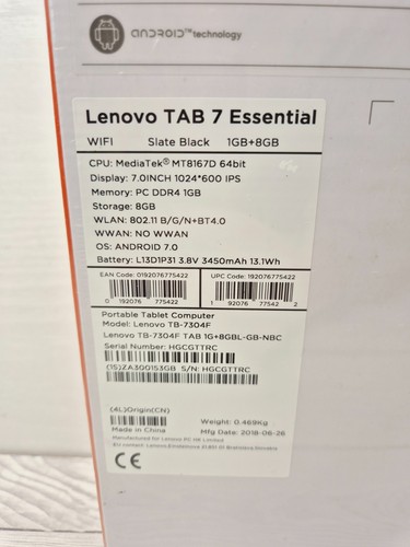 Lenovo Tab 7 Essential 8GB (TB-7304F) Black 7" Wi-Fi Android Tablet - Picture 5 of 6