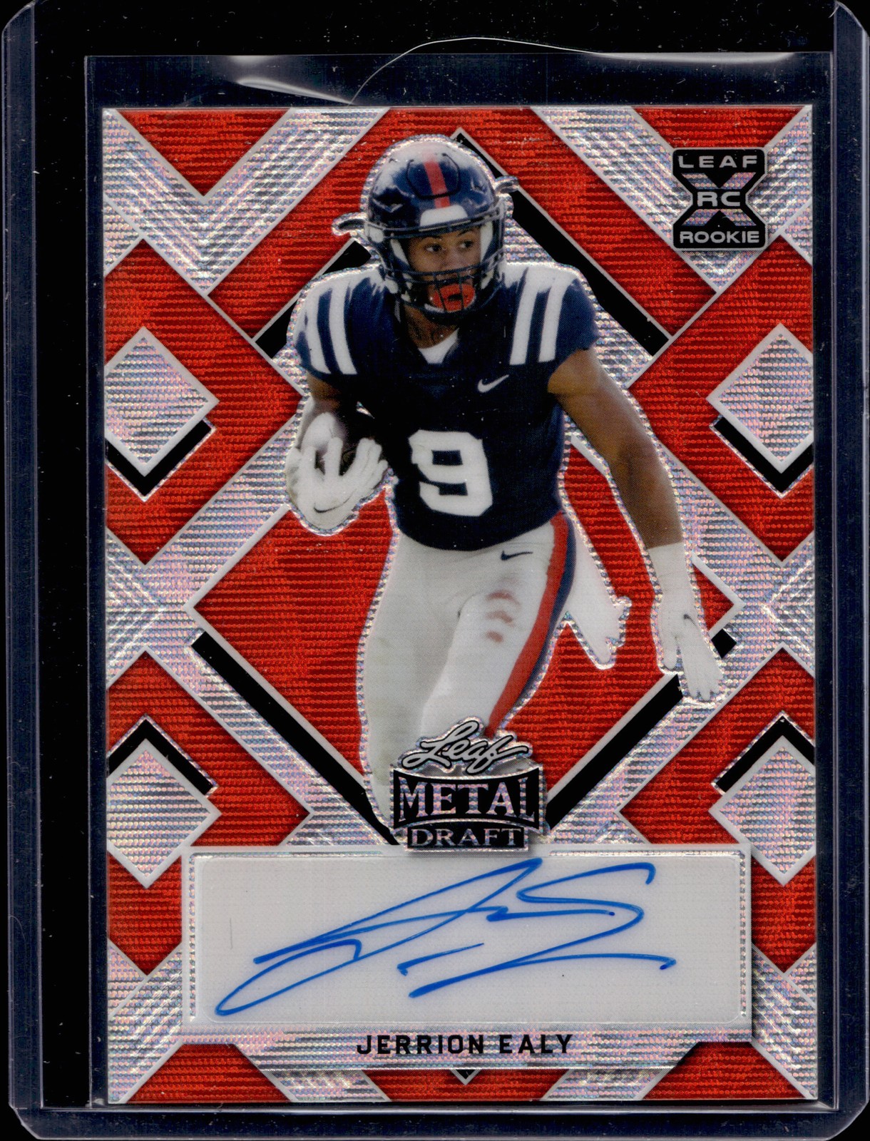 2022 Leaf Metal Draft Jerrion Ealy Wave Red Auto #/4 Ole Miss  K02