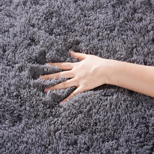 Area Rugs for Living Room Grey Rugs for Bedroom 4x6 Carpet Fluffy Fuzzy Soft - Bild 3 von 7