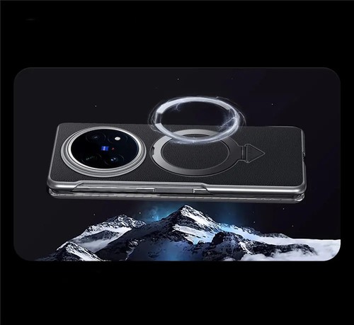Estuche Magsafe de Cuero Genuino Sulada Fr Vivo X Plegable5 Bisagra Anillo Soporte Cubierta Trasera - Imagen 5 de 22