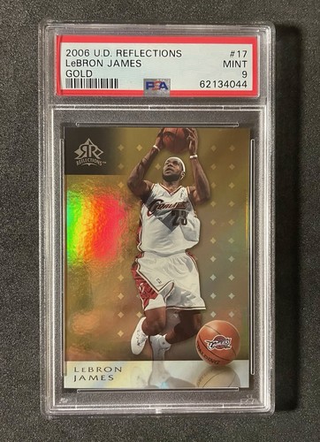 2006 UD Reflections Lebron James Gold PSA 9 MINT /299 #17 Cavaliers Lakers