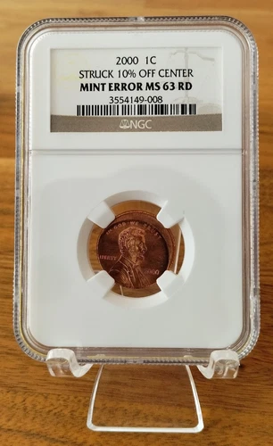 2000 1C - Struck 10% Off Center - NGC Certified Mint Error 