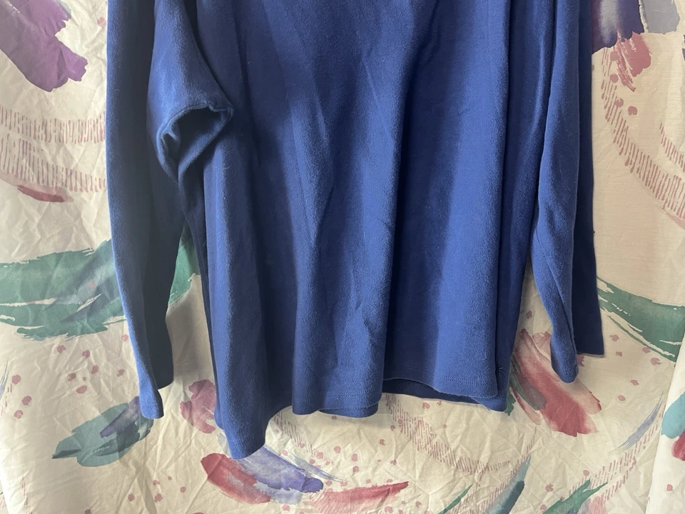 Isaac Mizrahi Live! Top Essentials para mujer azul cuello en V manga larga talla 3XL  Foto 2 de 4