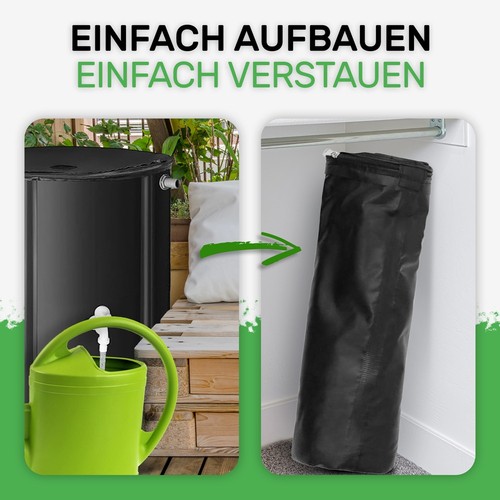 500L Faltbarer Wasserspeicher Regenwasserfass Wassertank Regentonne Wasserfass - Bild 5 von 8