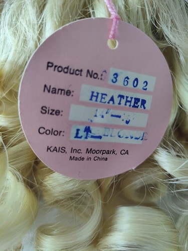 Kais Mohair MELIERT Puppenperücke GRÖSSE 14" blond 3602 - Bild 5 von 5